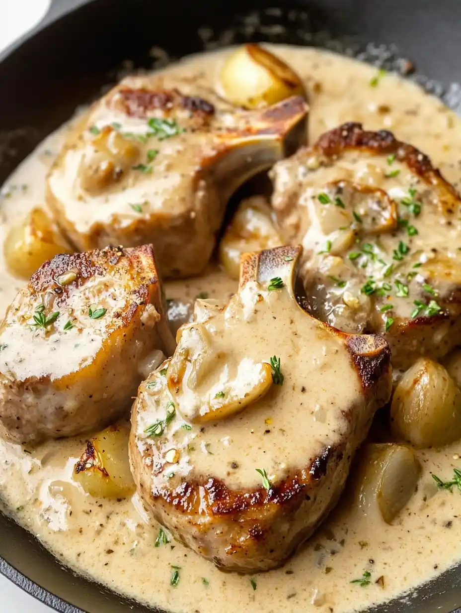 Cremige Knoblauch-Rinderkoteletts