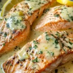 Gebackener Lachs mit Zitronen-Butter-Sahne-Sauce