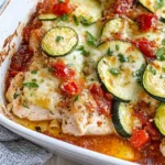 Mediterranes Hähnchen-Zucchini-Gratin