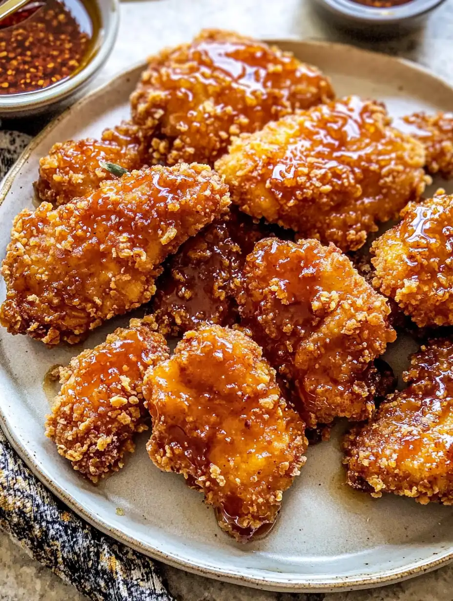 Gebratenes, knuspriges Hot-Honey-Hähnchen