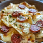 Köstliche Crockpot Pierogi-Auflauf mit Rinderwurst