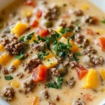 Einfaches Cheeseburger-Suppen-Rezept