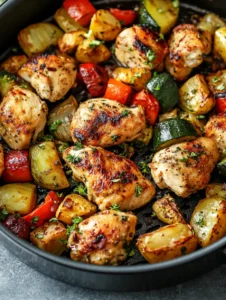 Luftfritteusen-Hähnchen mit Gemüse (in 15 Minuten!)